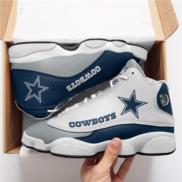 Women's Dallas Cowboys AJ13 Series High Top Leather Sneakers 002